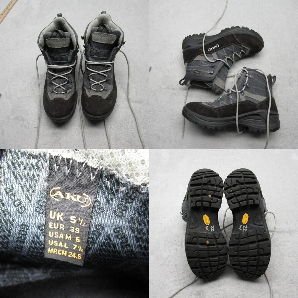 AKU Boots Unisex W 7.5 M 6 Gray Brown Gore Tex Cimon GTX Suede Waterproof Hiking